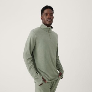 Bluza z Kapturem Allbirds Performance Quarter Zip Męskie Zielone | PL4325RW